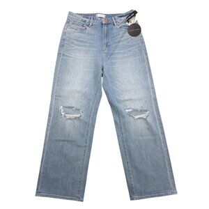Articles of Society Womens Wide Leg Distressed Light Wash Jeans Size 31 Denim.